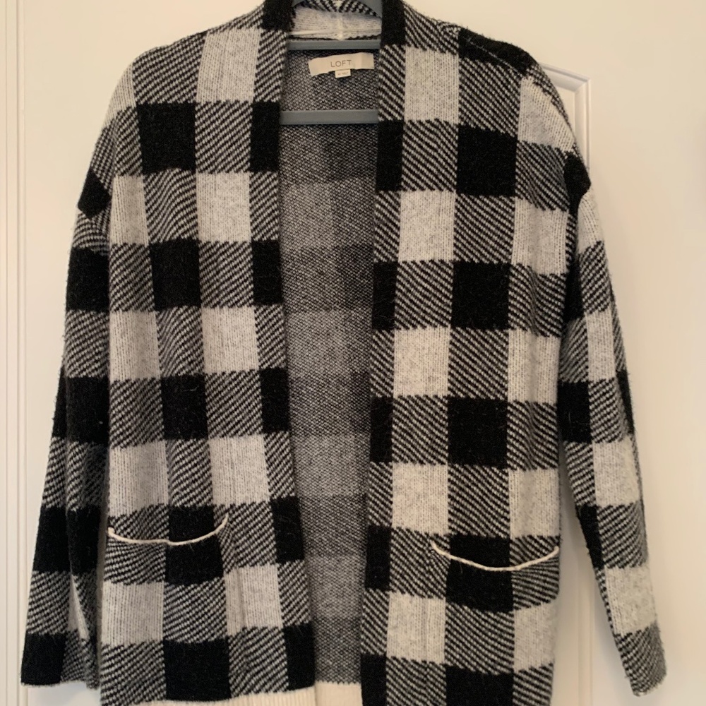 Loft Plaid Cardigan